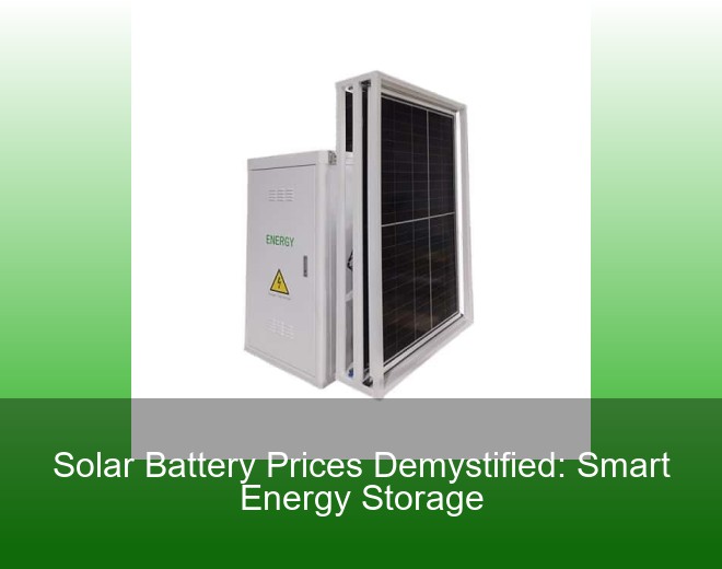 Solar Battery Prices Demystified: Smart Energy Storage